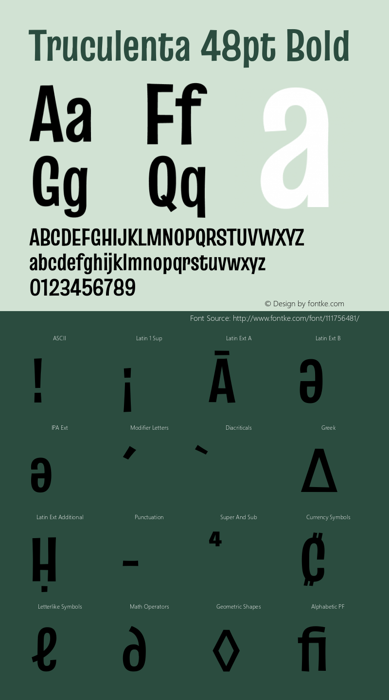 Truculenta 48pt Bold Version 1.002 Font Sample