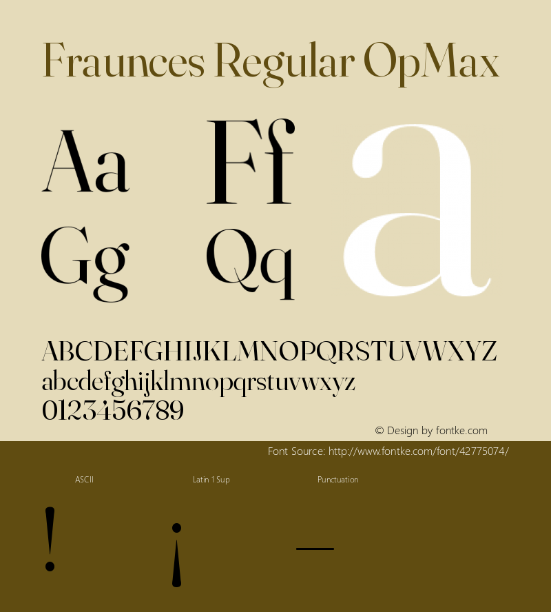 Fraunces Regular OpMax Version 0.000 Font Sample