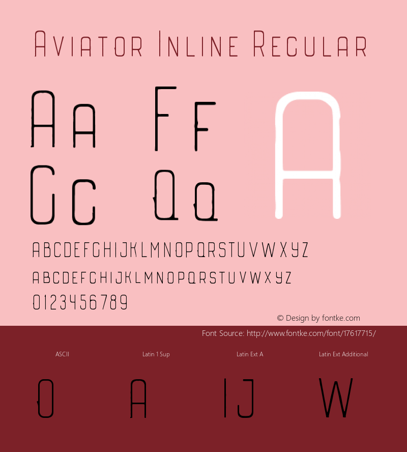 Aviator Inline Regular Version 1.000;PS 001.000;hotconv 1.0.70;makeotf.lib2.5.58329 DEVELOPMENT Font Sample