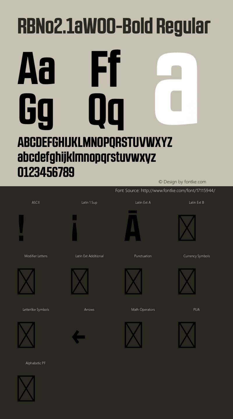 RBNo2.1aW00-Bold Regular Version 1.00 Font Sample