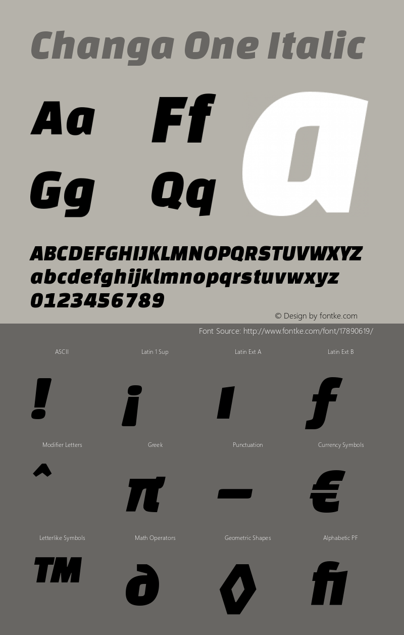 Changa One Italic Version 1.003 Font Sample