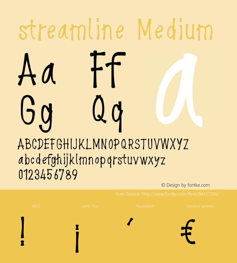 streamline Version 001.000 Font Sample