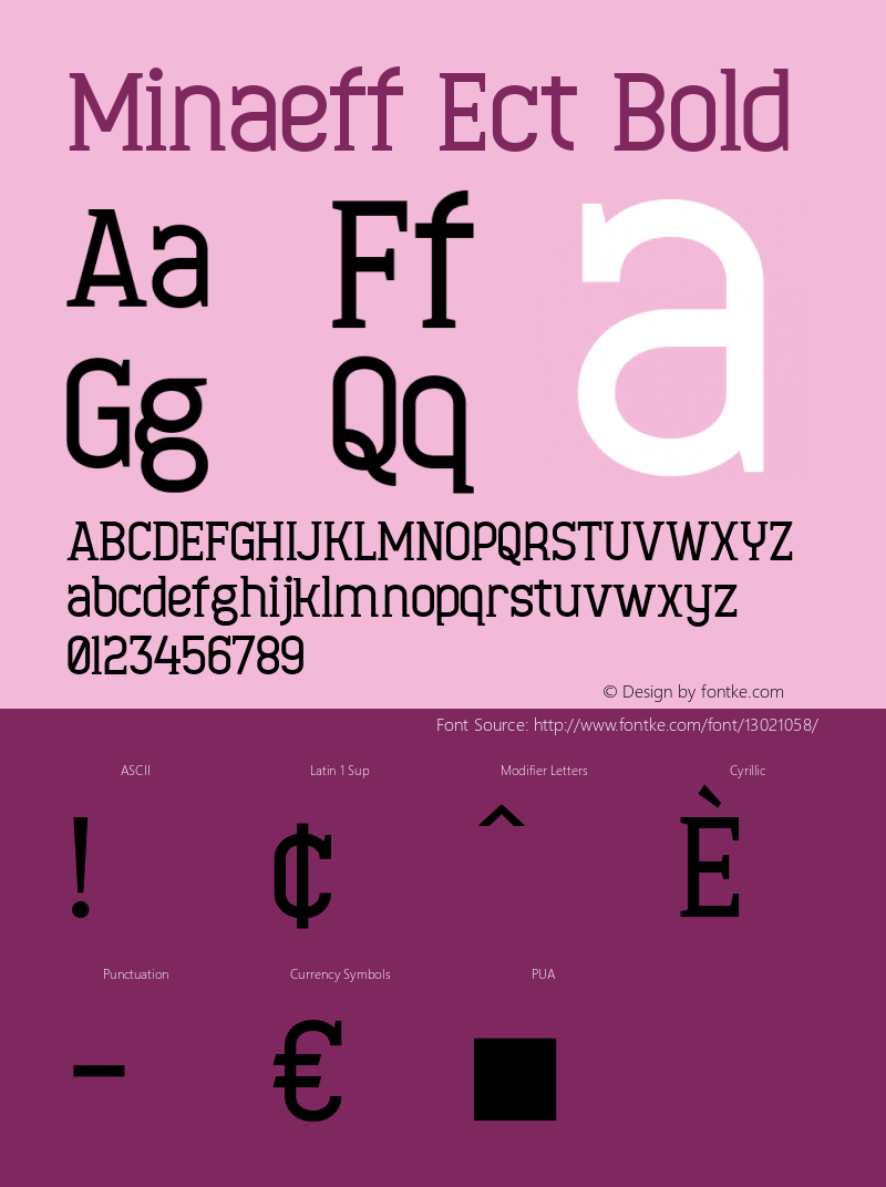 Minaeff Ect Bold 1.0 Font Sample