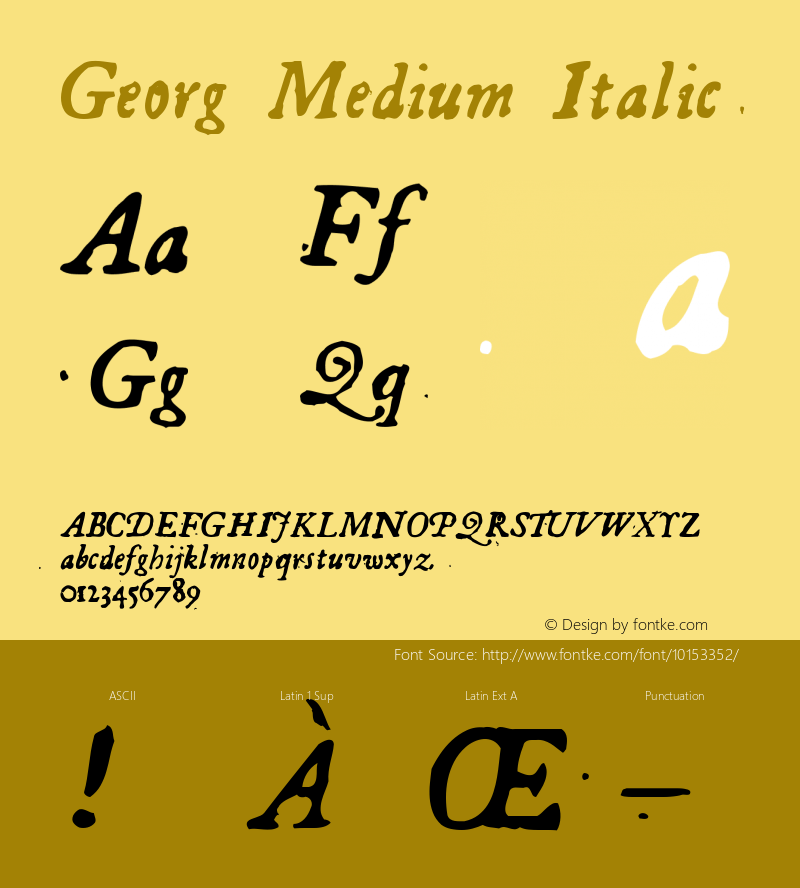 Georg Medium Italic 001.000 Font Sample