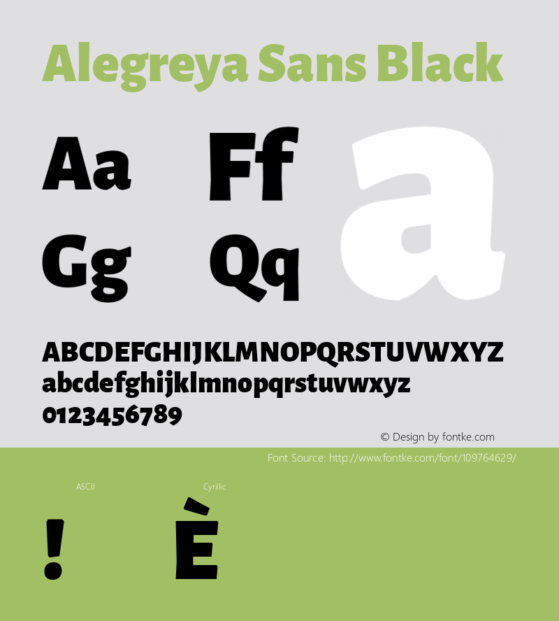 Alegreya Sans Black Version 2.001; ttfautohint (v1.4.1) Font Sample