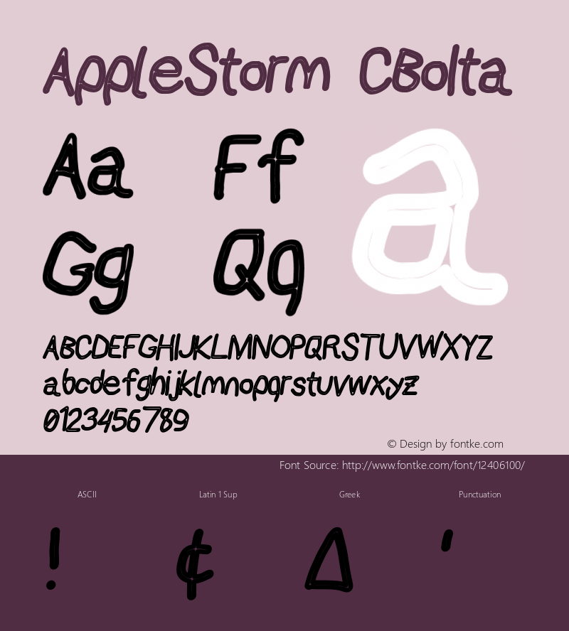 AppleStorm CBoIta Version 1.01 Font Sample