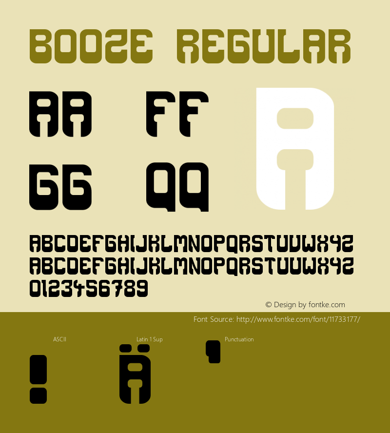 Booze Regular Version 1.0 Font Sample