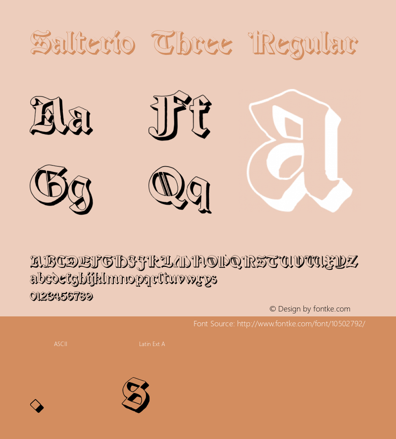 Salterio Three Regular Version 2.003 2012 Font Sample