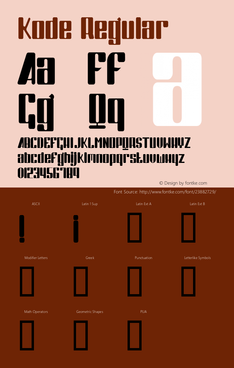 Kode W00 Regular Version 4.10 Font Sample