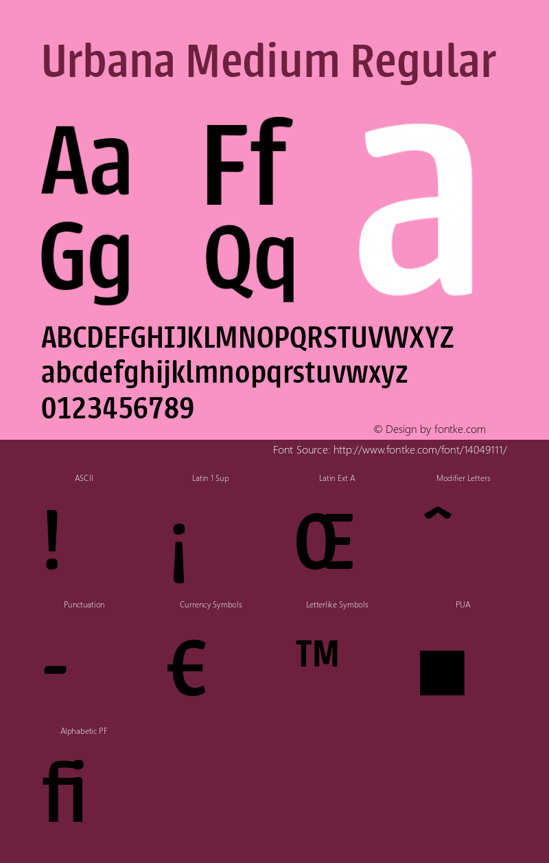 Urbana Medium Regular 2.000 Font Sample