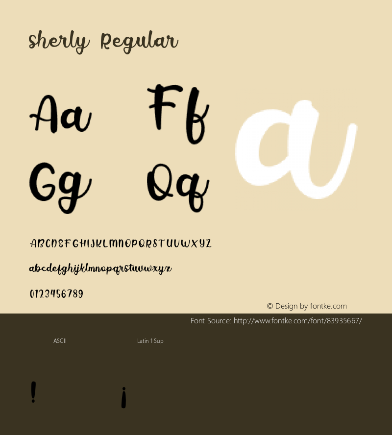 sherly Version 001.000 Font Sample