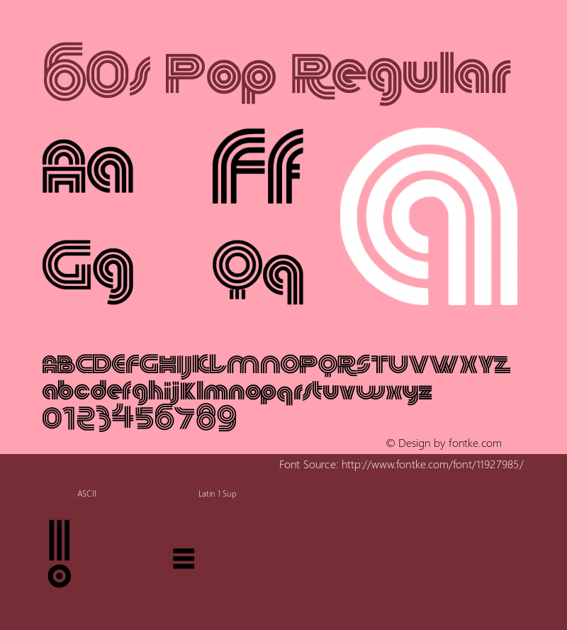 60s Pop Regular Version 1.00 July 25, 2010, initial release Font Sample