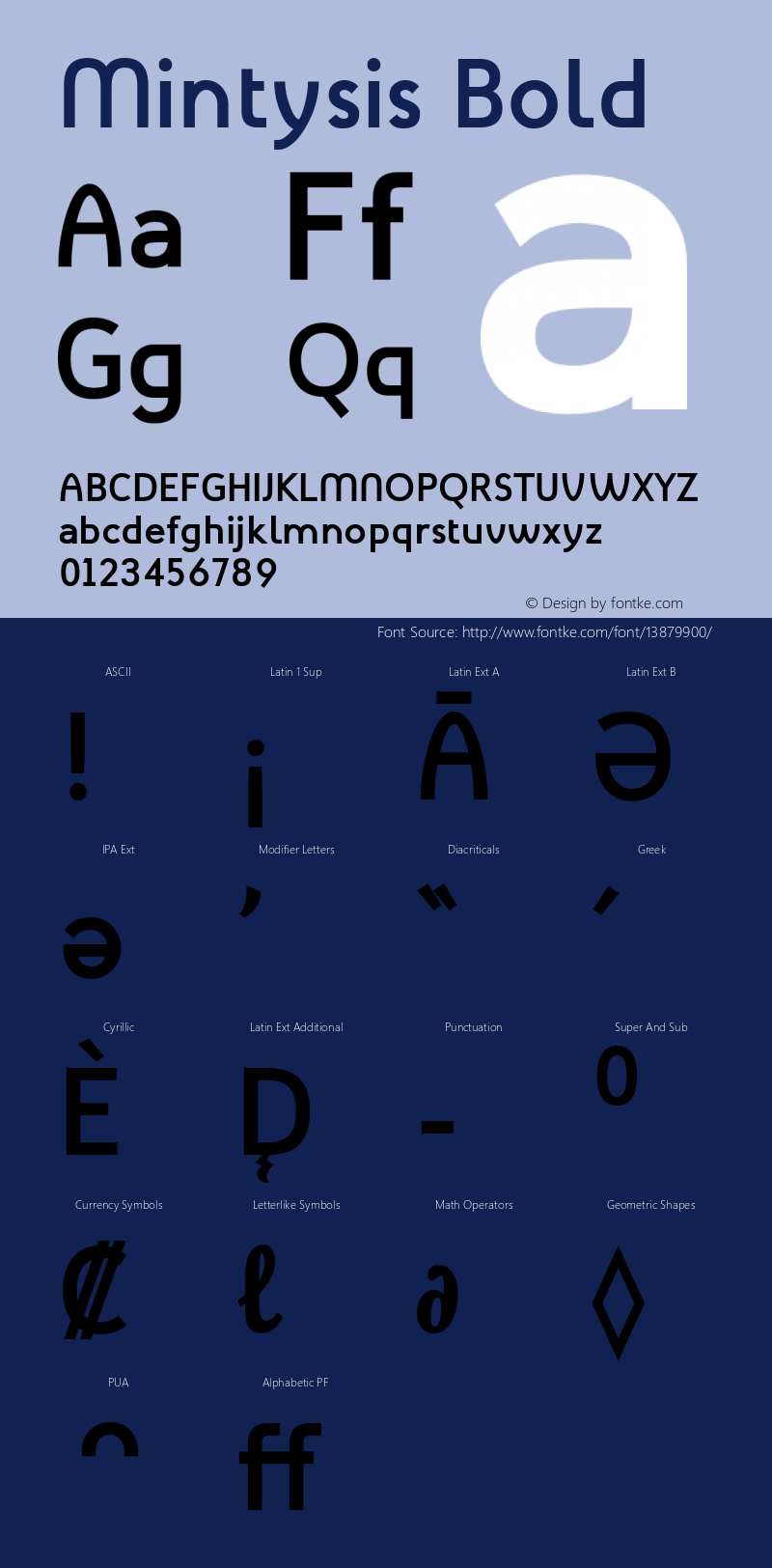 Mintysis Bold Version 1.002;FFEdit Font Sample