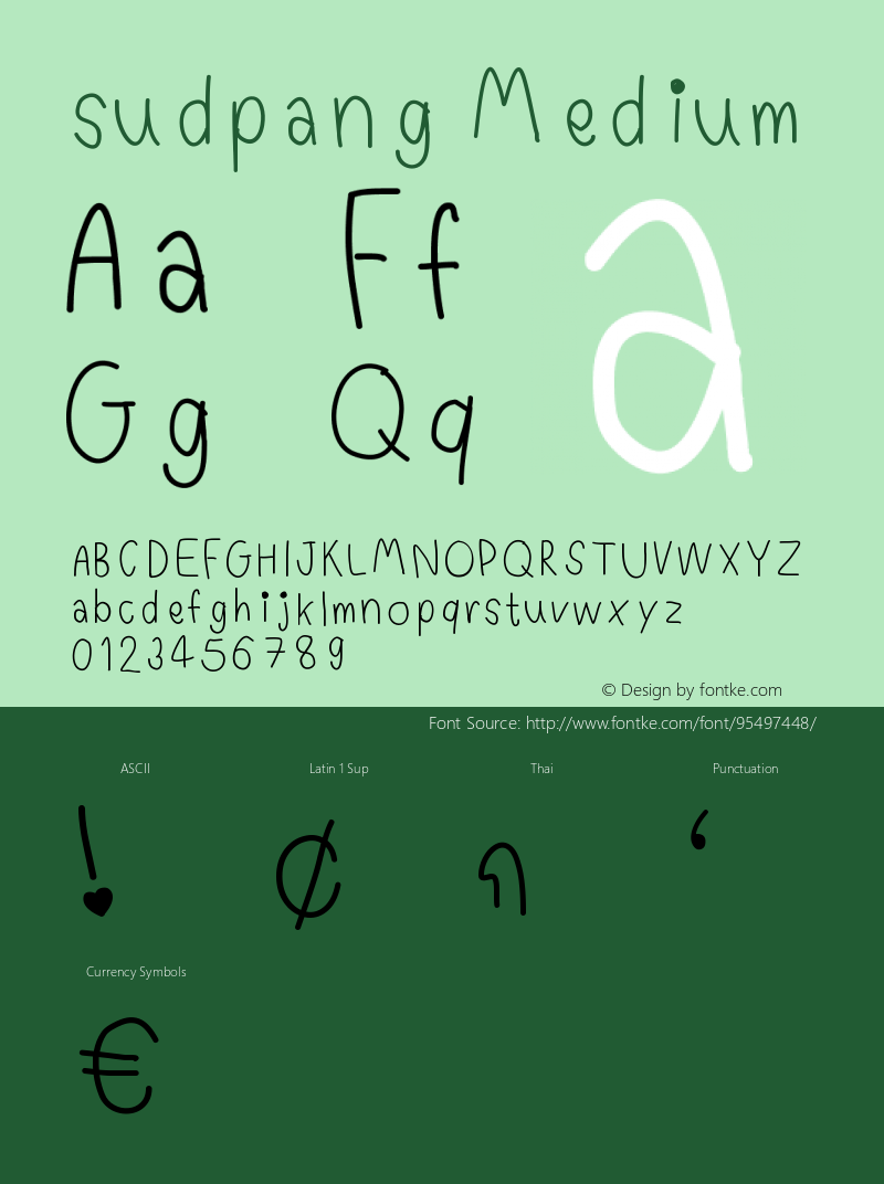 sudpang Version 001.000 Font Sample