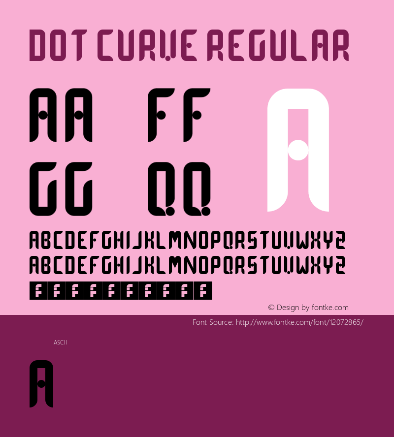 Dot Curve Regular Version 1.0 Font Sample