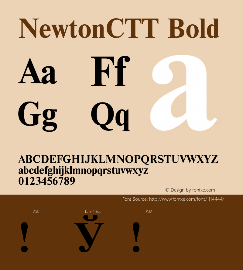 NewtonCTT Bold TrueType Maker version 1.00.03 Font Sample