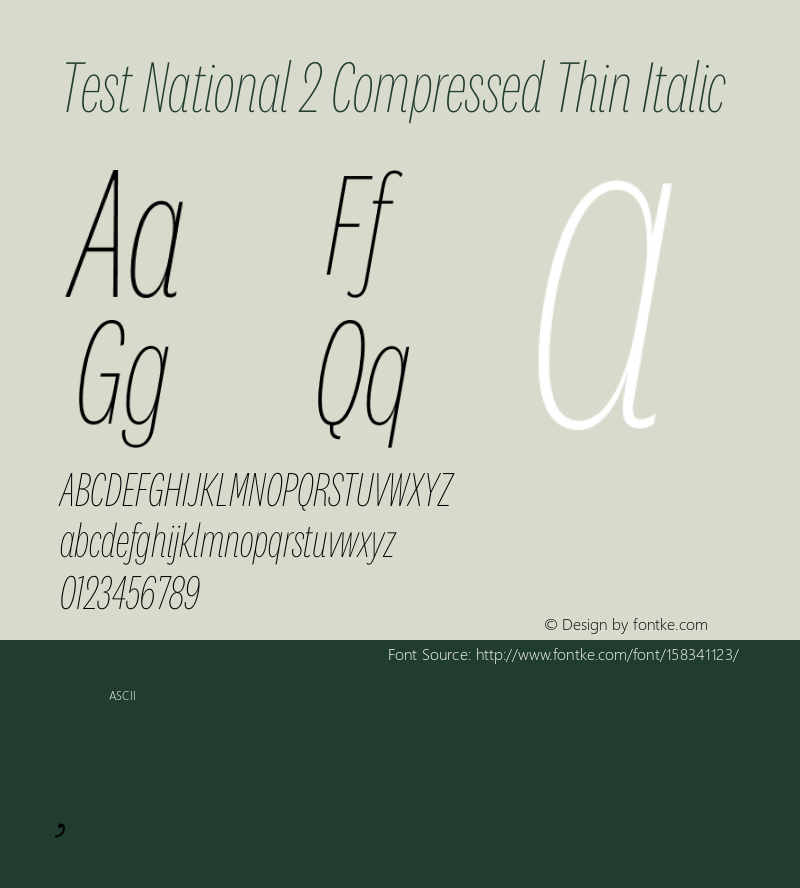 Test National 2 Cmp Tn Italic Version 1.004;hotconv 1.0.116;makeotfexe 2.5.65601 Font Sample