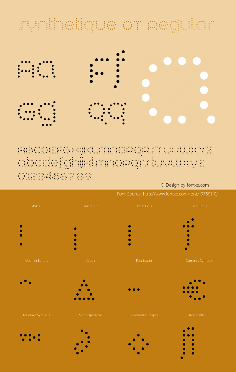 Synthetique OT Regular Version 1.000 Font Sample