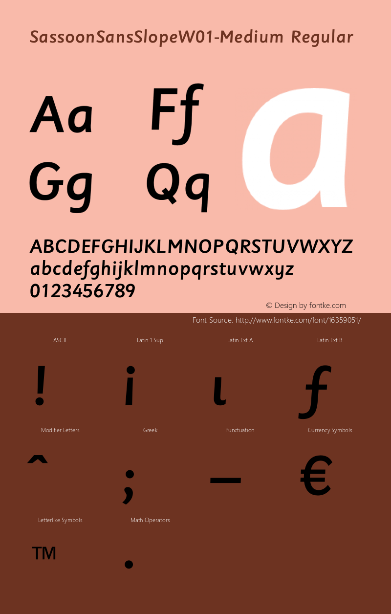 SassoonSansSlopeW01-Medium Regular Version 1.40 Font Sample