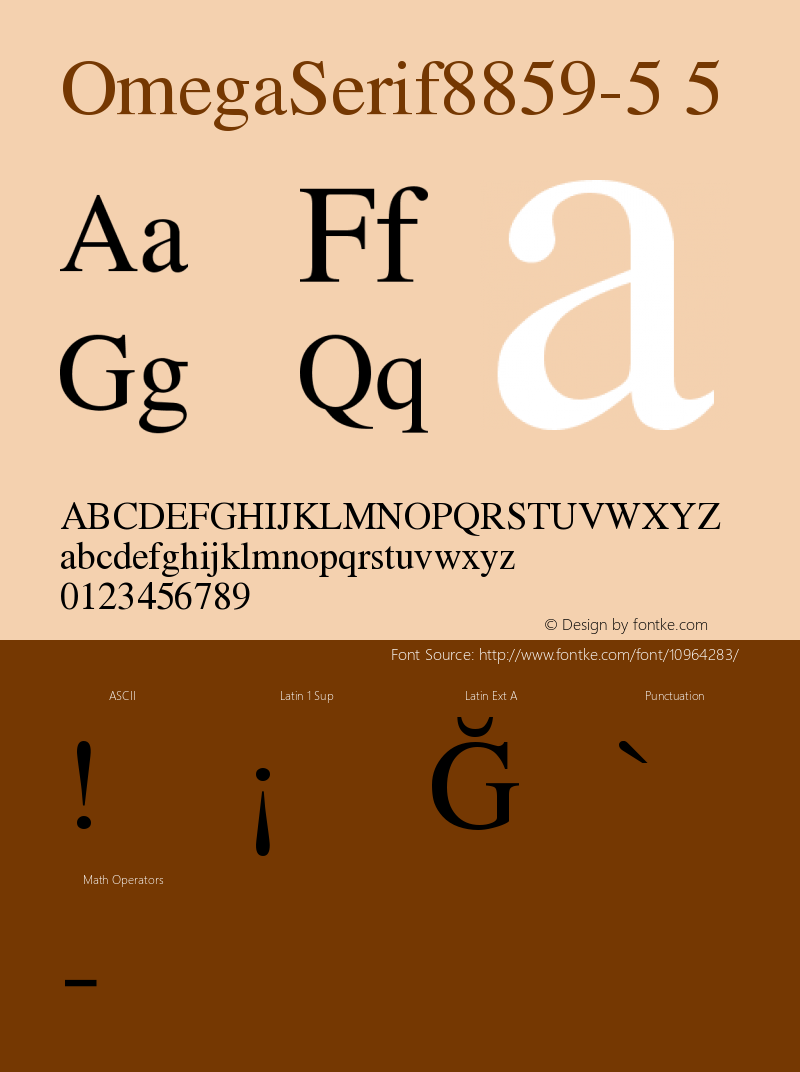 OmegaSerif8859-5 5 Version 001.000 Font Sample