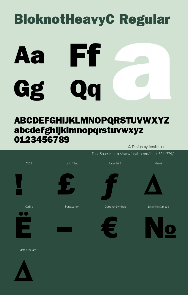 BloknotHeavyC Regular OTF 1.0;PS 001.000;Core 116;AOCW 1.0 161 Font Sample