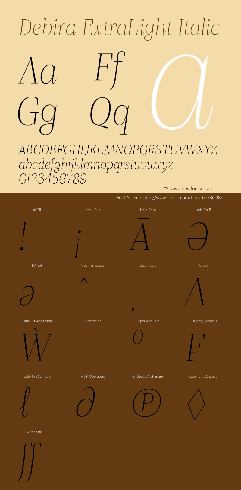 Debira ExtraLight Italic Version 1.000图片样张