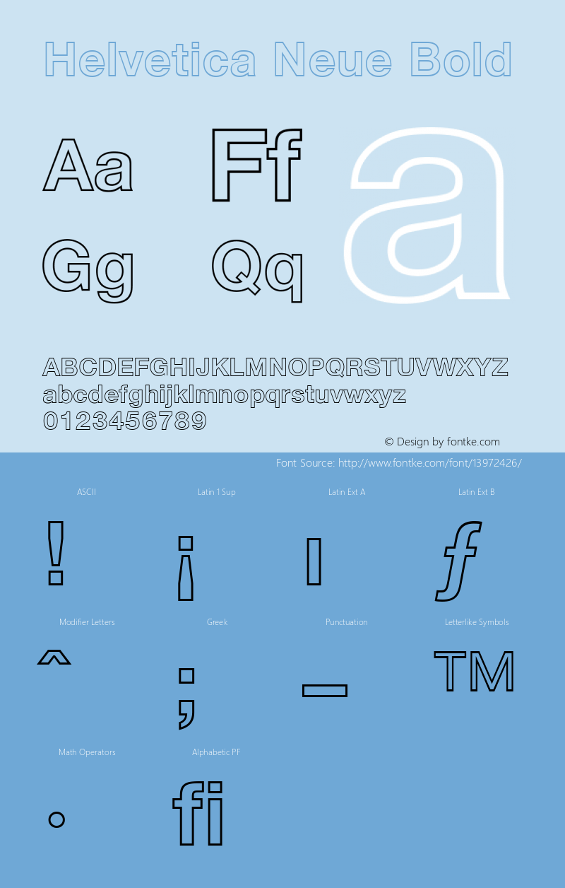Helvetica Neue Bold Version 001.000 Font Sample