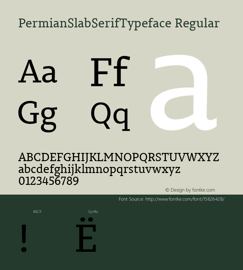 PermianSlabSerifTypeface Regular Version 1.000; ttfautohint (v1.4.1) Font Sample