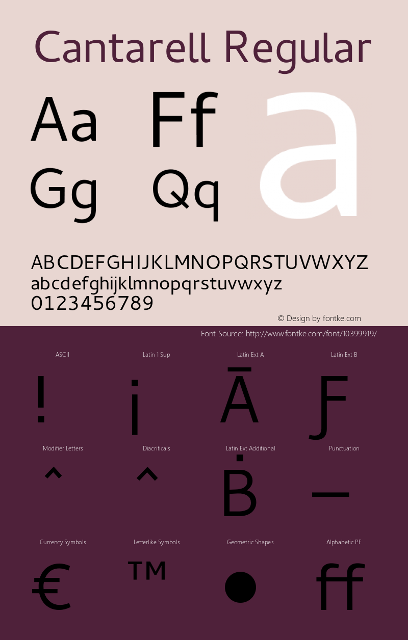 Cantarell Regular Version 001.001 Font Sample