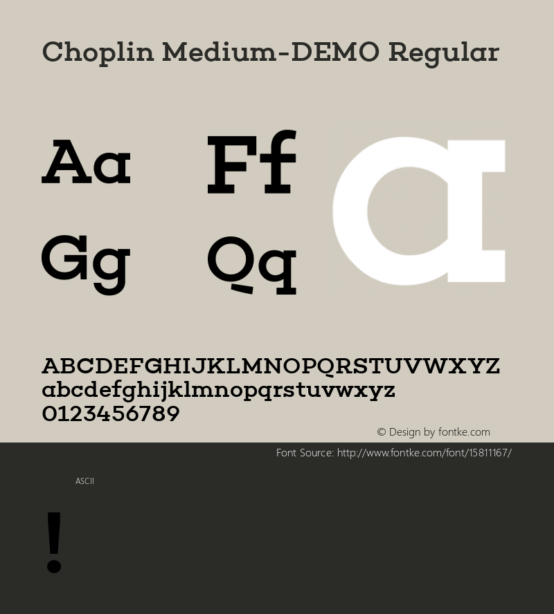 Choplin Medium-DEMO Regular Version 1.000;PS 001.000;hotconv 1.0.70;makeotf.lib2.5.58329; ttfautohint (v1.4.1) Font Sample