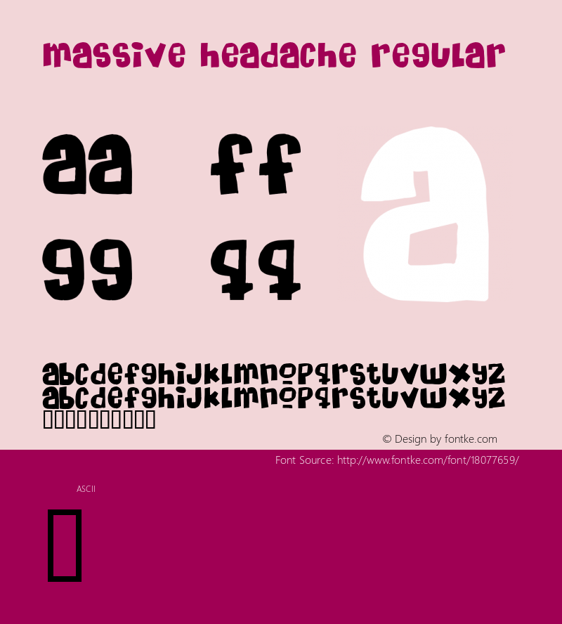 Massive Headache Regular 2 Font Sample