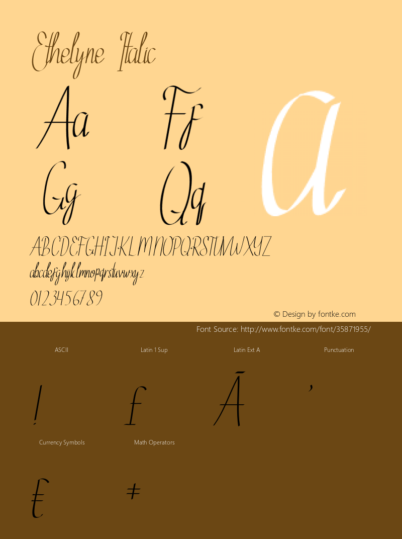 Ethelyne Italic Version 1.002;Fontself Maker 3.2.2 Font Sample