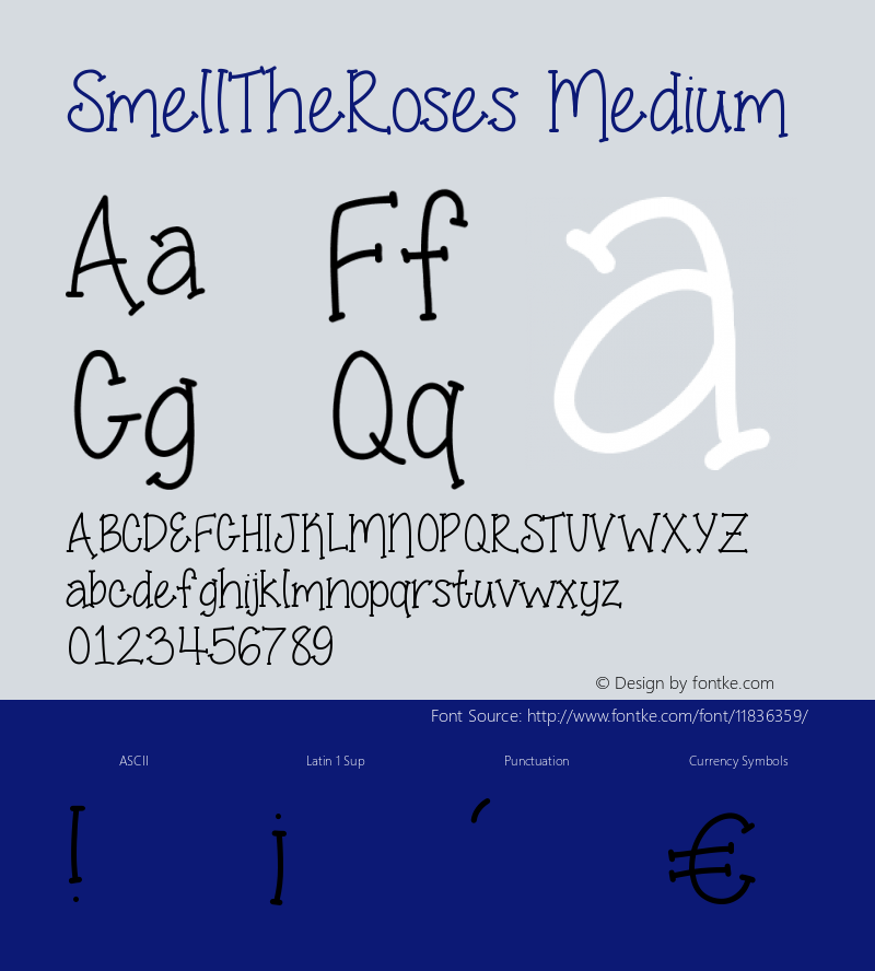 SmellTheRoses Medium Version 001.000 Font Sample