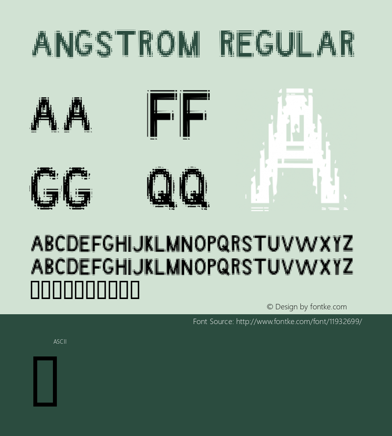 Angstrom Regular Frog: Anstrom Revision 0 Font Sample