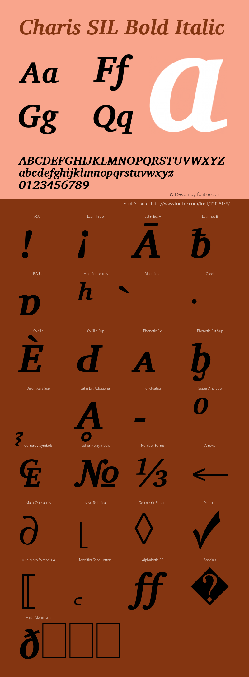 Charis SIL Bold Italic Version 4.002 Font Sample