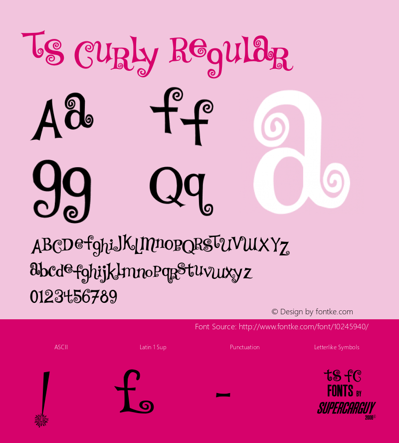 TS Curly Regular 1.0 September 17, 2006 Font Sample