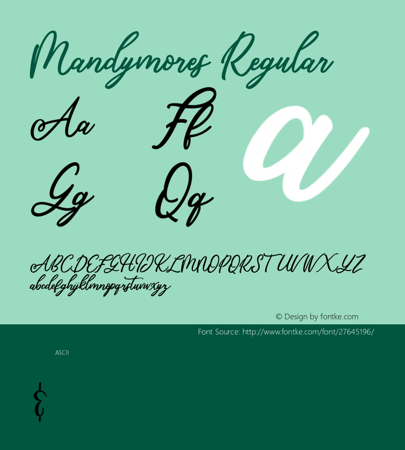 Mandymores Version 1.000 Font Sample