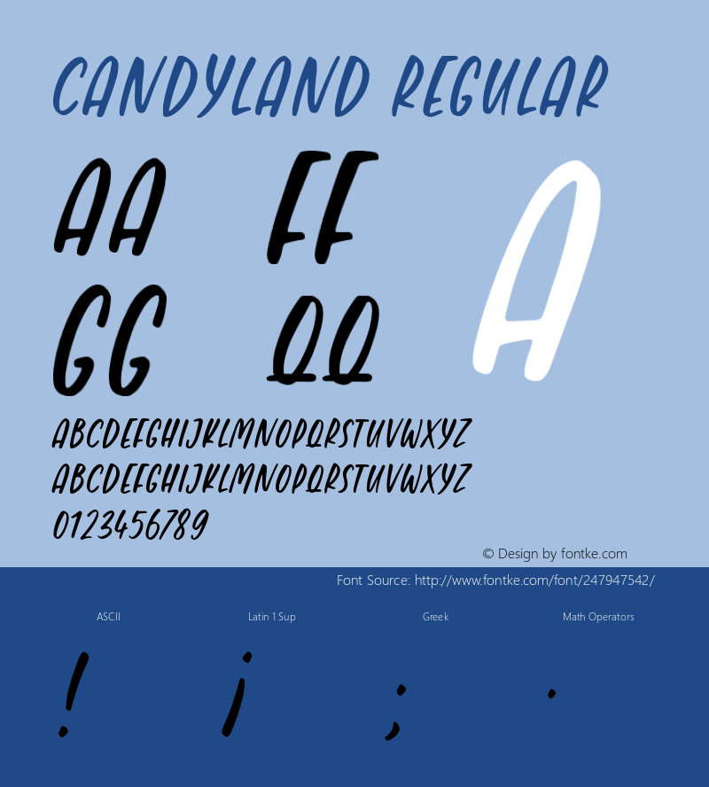 Candyland Version 1.00;May 10, 2023;FontCreator 11.5.0.2430 64-bit图片样张