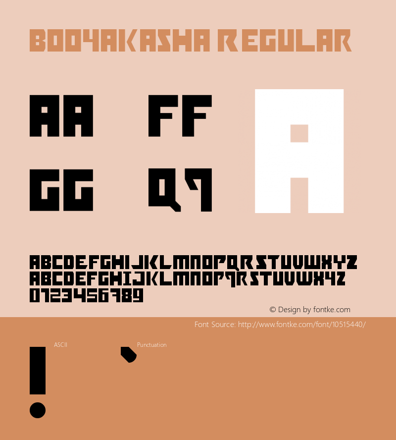 Booyakasha Regular Version 1.0 Font Sample