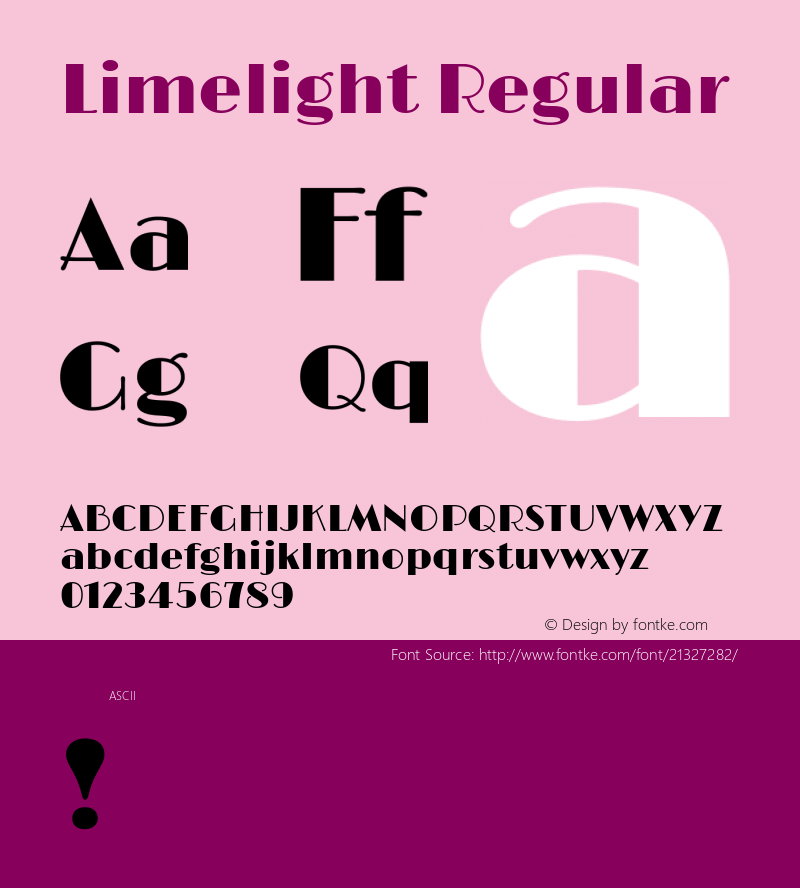 Limelight Version 1.0 Font Sample