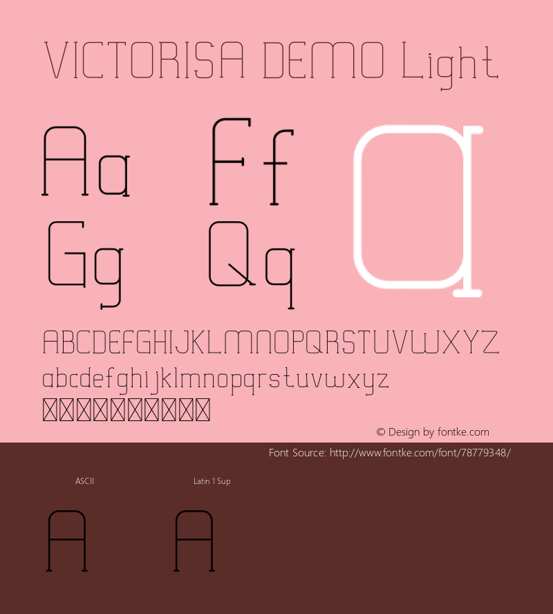 VICTORISA DEMO Light Version 1.002;Fontself Maker 3.1.2 Font Sample