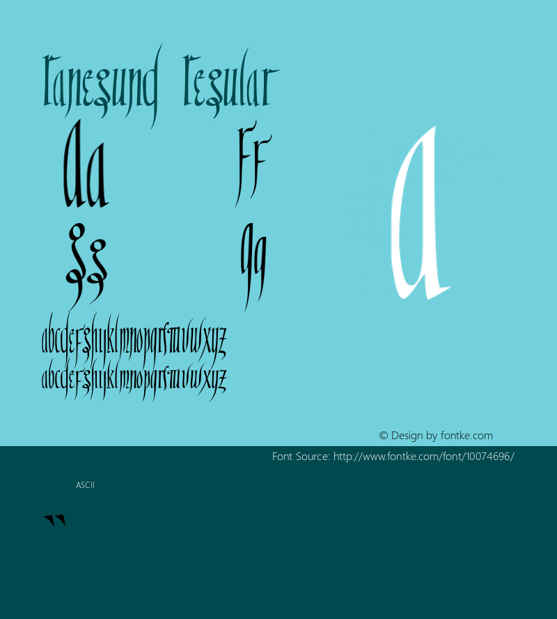 Ranegund Regular Altsys Fontographer 4.0.3 8/3/96 Font Sample