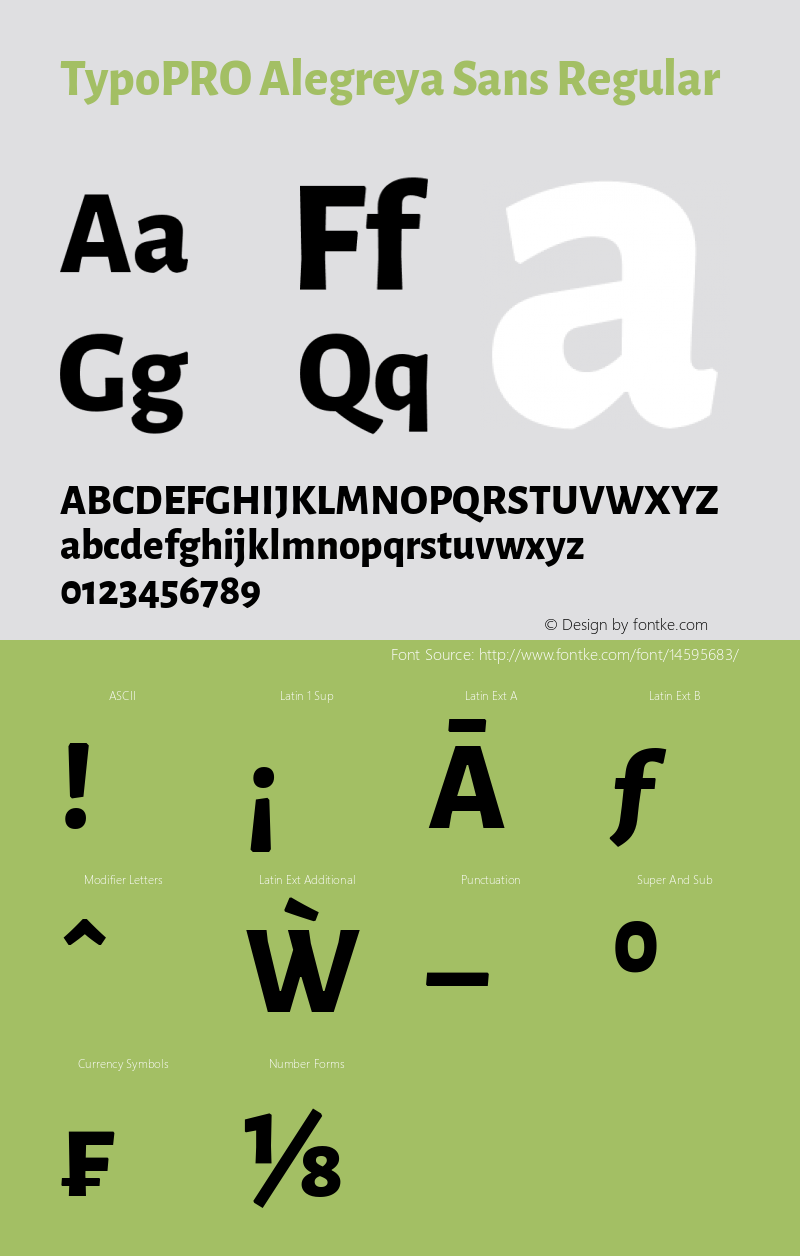 TypoPRO Alegreya Sans Regular Version 1.000;PS 001.000;hotconv 1.0.70;makeotf.lib2.5.58329 DEVELOPMENT Font Sample