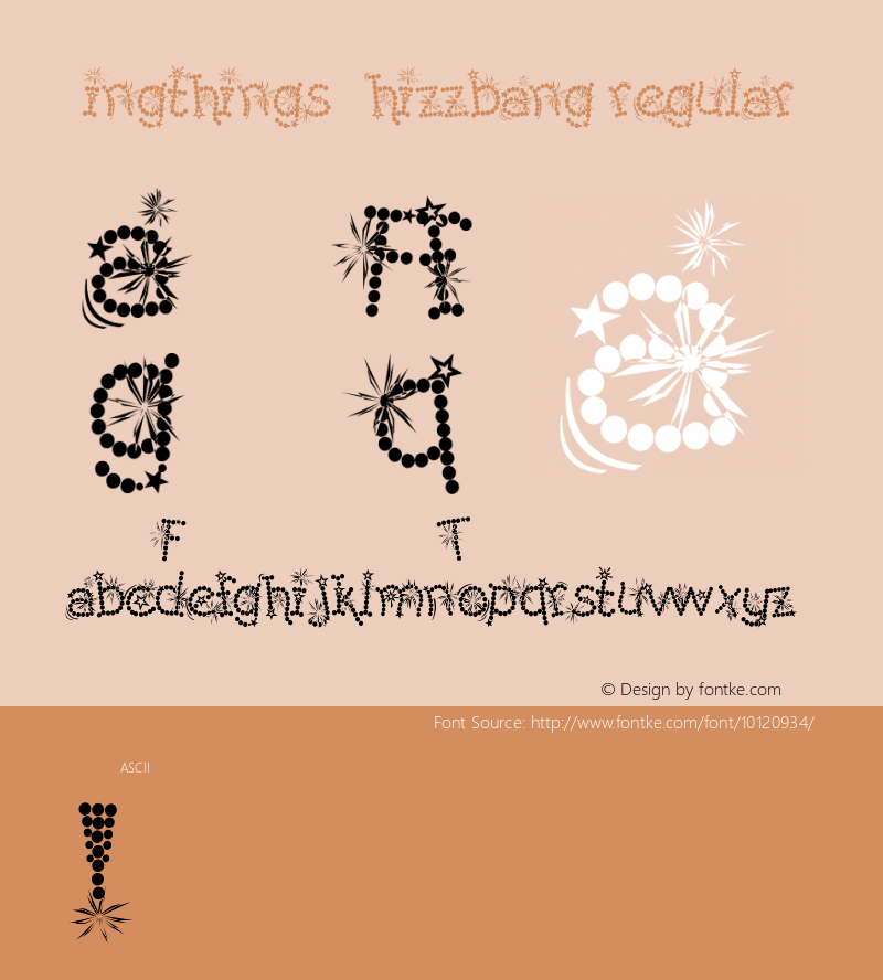 Kingthings Whizzbang regular Version 1.0 November 2003 Font Sample