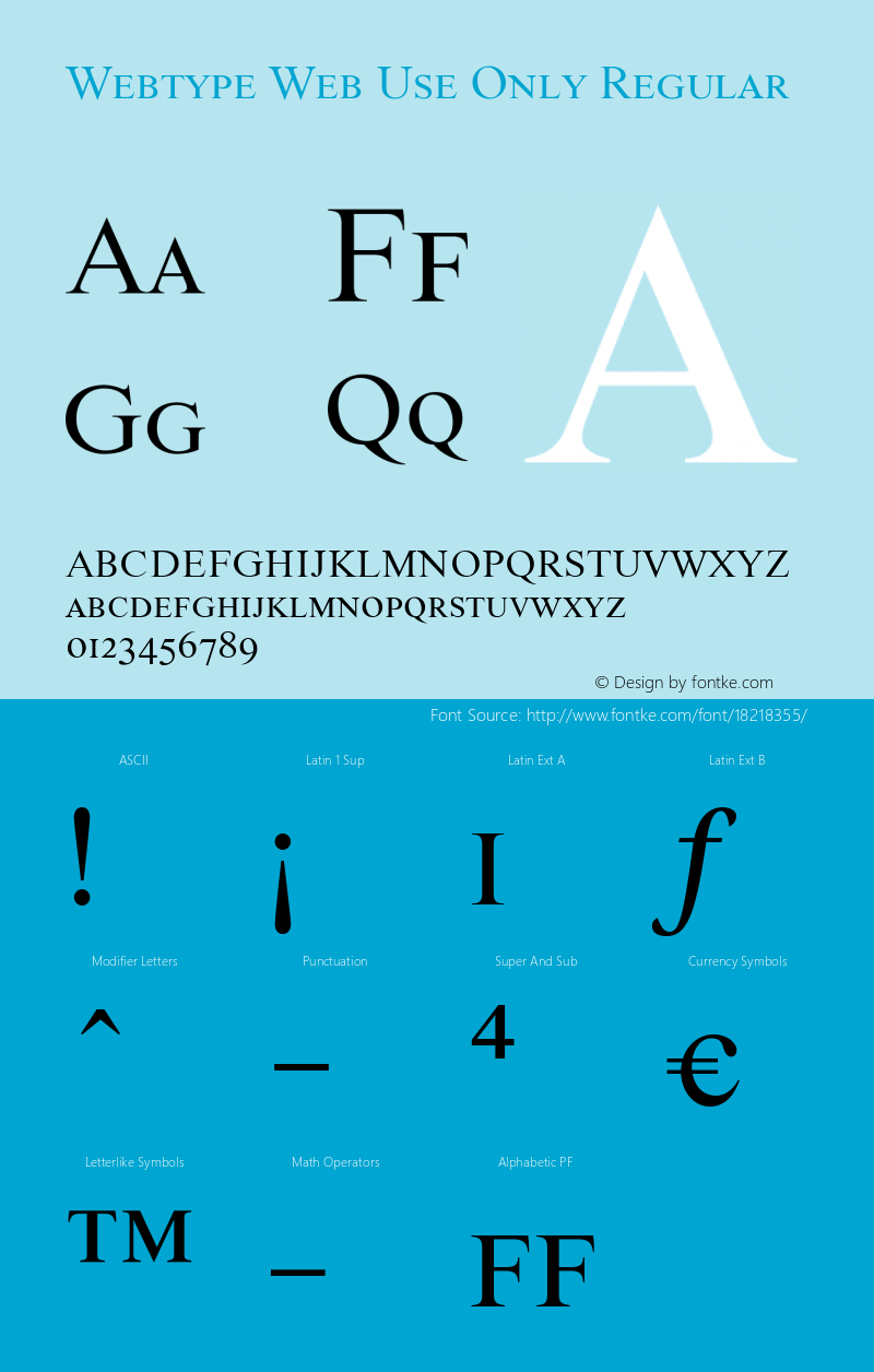 Webtype Web Use Only Regular Version 1.3 Font Sample