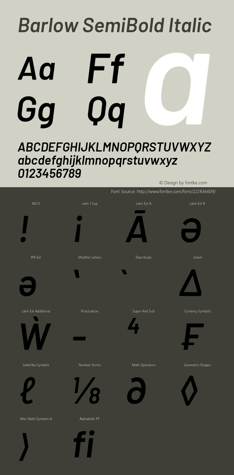 Barlow SemiBold Italic Version 1.408图片样张