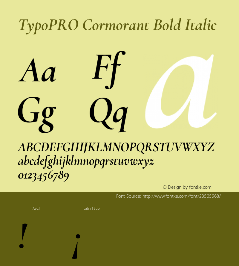 TypoPRO Cormorant Bold Italic Version 3.003 Font Sample