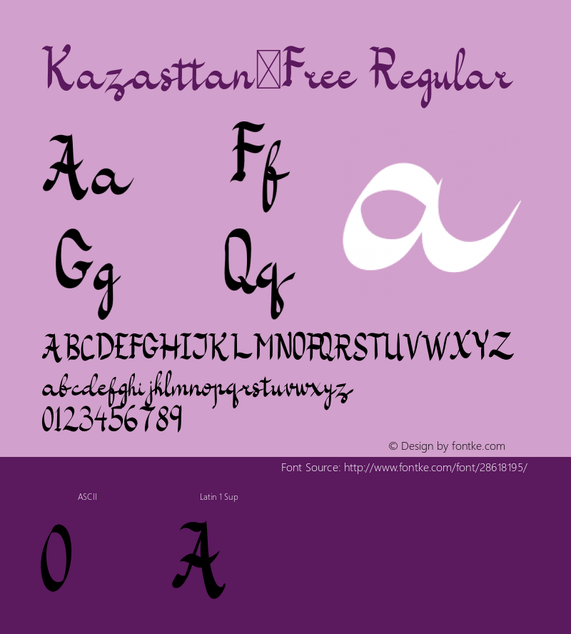 Kazasttan-Free Version 1.003;Fontself Maker 3.1.1 Font Sample