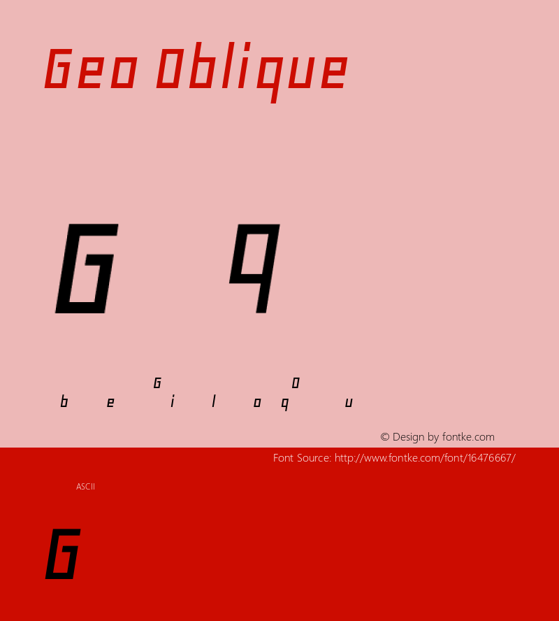 Geo Oblique Version 001.2 Font Sample