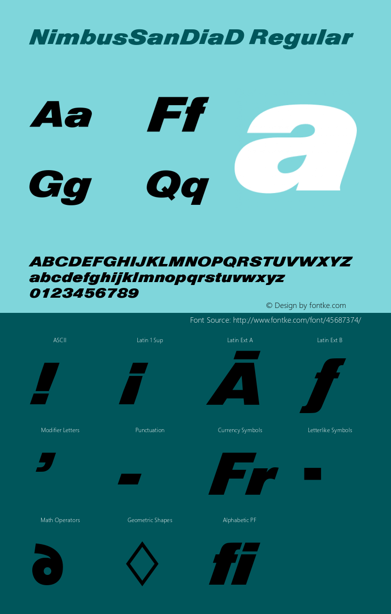 NimbusSanDiaD Version 1.00 Font Sample